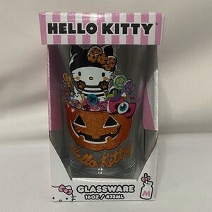 Hello Kitty NEW IN BOX novelty Halloween glassware glitter collectible cup